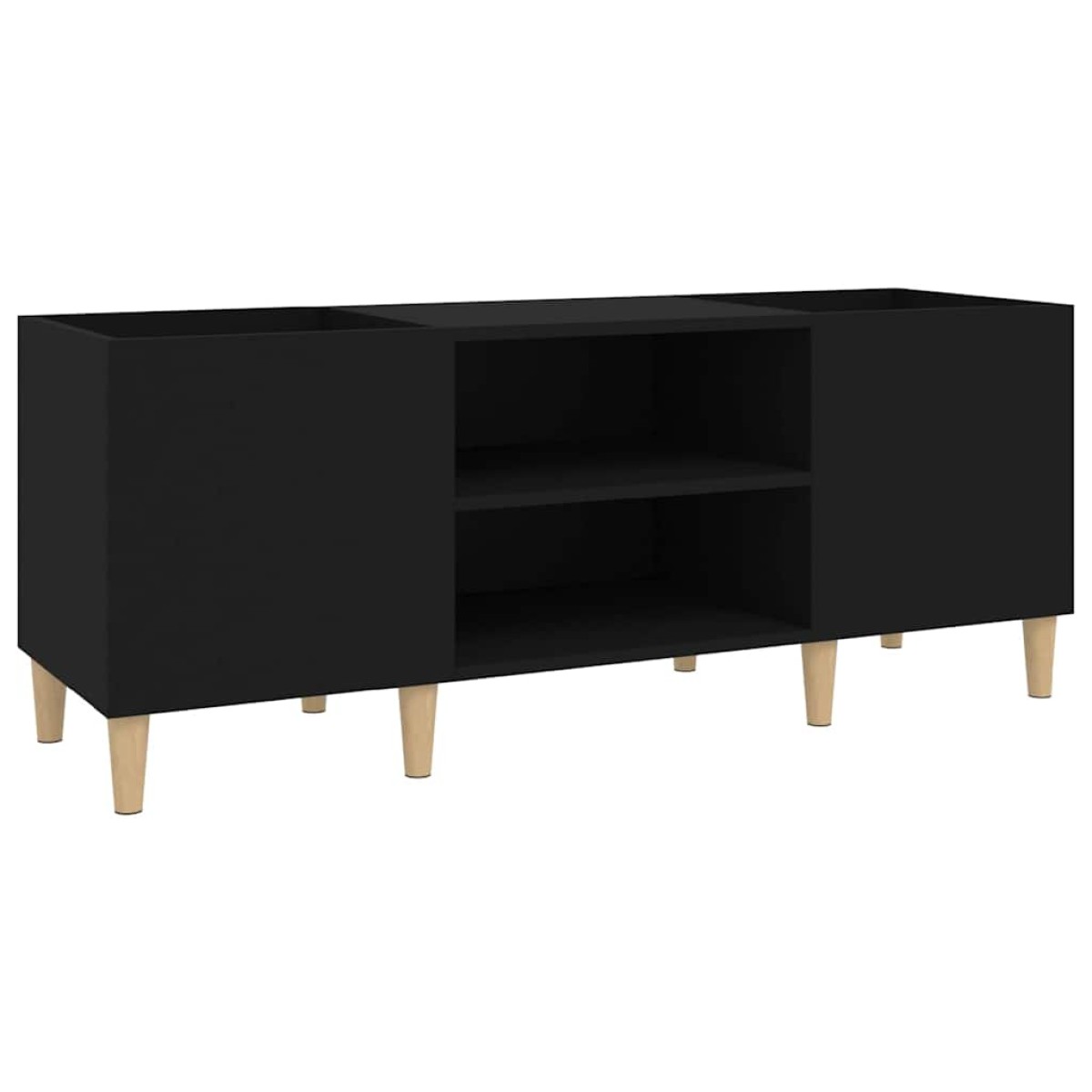 vidaXL Έπιπλο Δίσκων Μαύρο 121 x 38 x 48 εκ. από Επεξεργασμένο Ξύλο