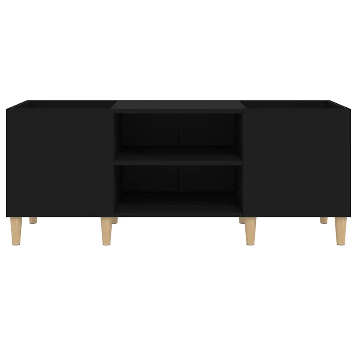 vidaXL Έπιπλο Δίσκων Μαύρο 121 x 38 x 48 εκ. από Επεξεργασμένο Ξύλο