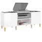 vidaXL Δισκοθήκη Γυαλιστερή Λευκή 121x38x48 εκ. από Επεξεργασμένο Ξύλο