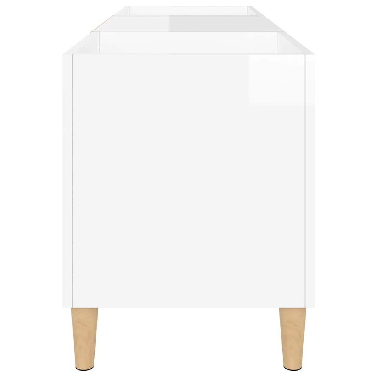 vidaXL Δισκοθήκη Γυαλιστερή Λευκή 121x38x48 εκ. από Επεξεργασμένο Ξύλο