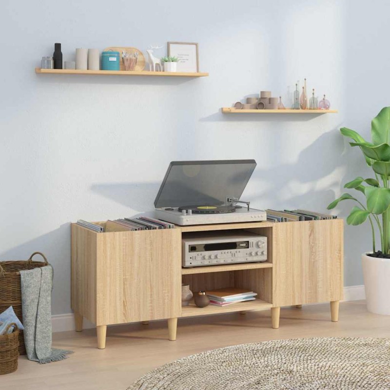 vidaXL Ντουλάπι δίσκων Sonoma Δρυς 121 x 38 x 48 εκ. από επεξεργασμένο ξύλο