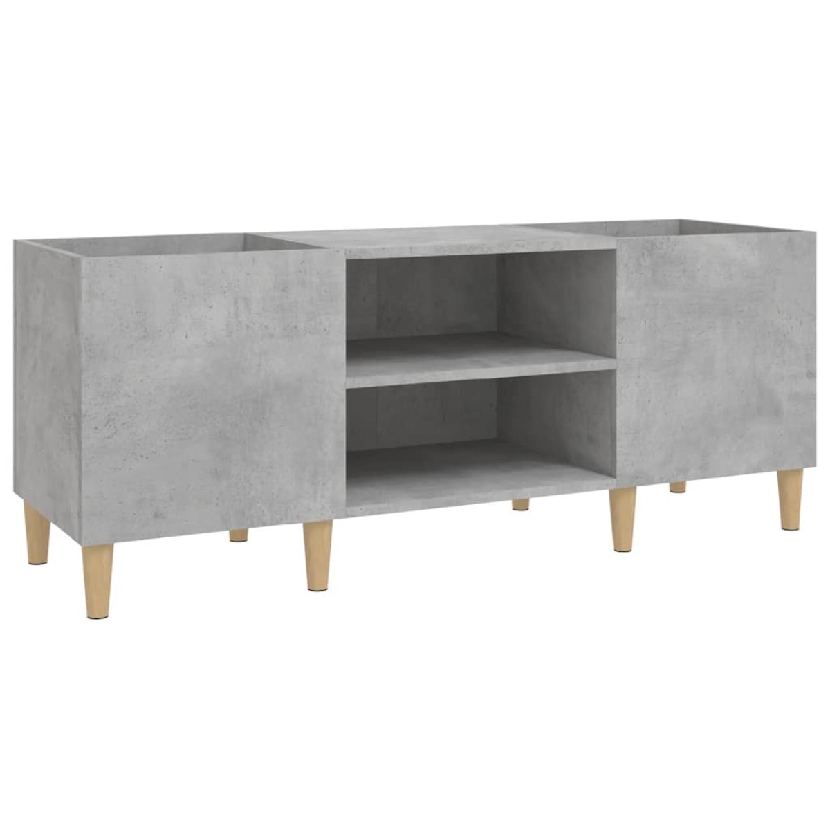 vidaXL Δισκοθήκη Γκρι Σκυροδέματος 121x38x48 εκ. Επεξεργασμένο Ξύλο