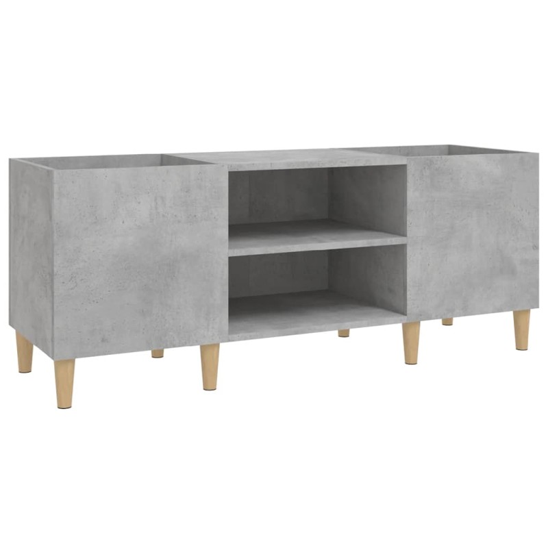 vidaXL Δισκοθήκη Γκρι Σκυροδέματος 121x38x48 εκ. Επεξεργασμένο Ξύλο