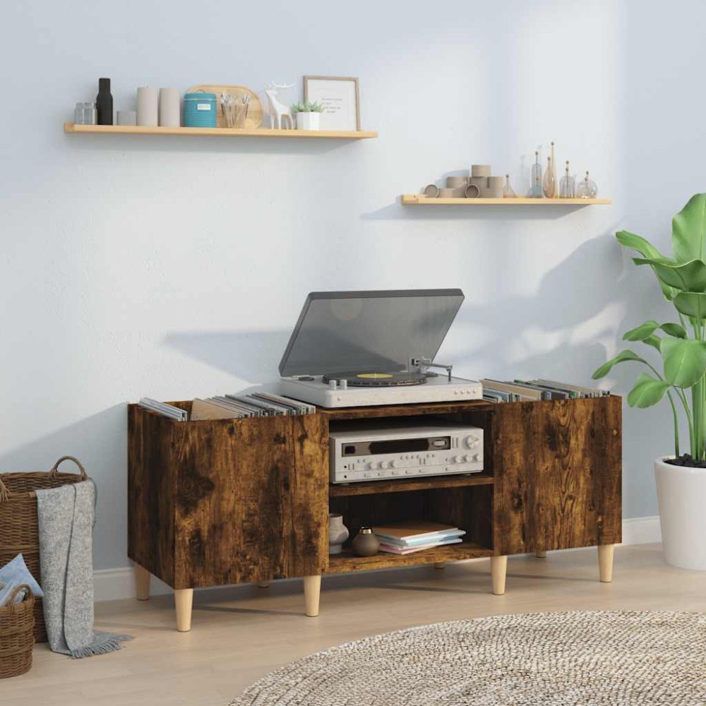 vidaXL Δισκοθήκη Καπνιστή Δρυς 121x38x48 εκ. από Επεξεργασμένο Ξύλο
