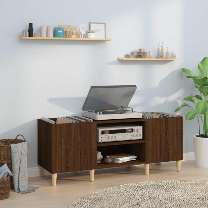 vidaXL Δισκοθήκη Καφέ Δρυς 121 x 38 x 48 εκ. από Επεξεργασμένο Ξύλο