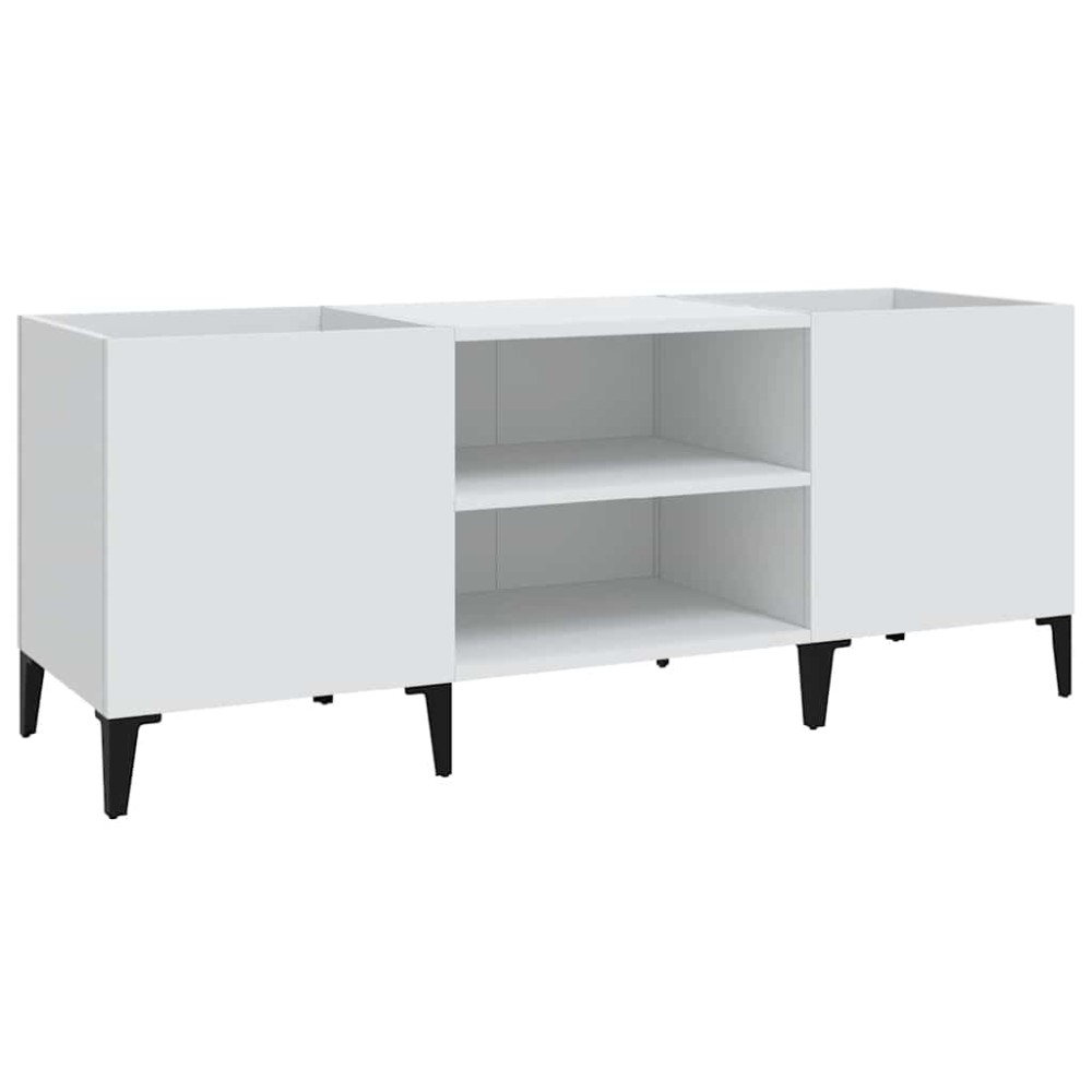 vidaXL Δισκοθήκη Λευκή 121 x 38 x 48 εκ. Επεξεργασμένο Ξύλο
