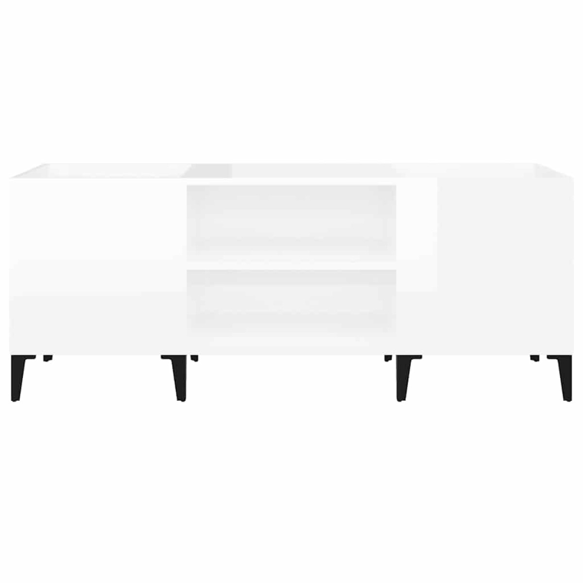 vidaXL Δισκοθήκη Γυαλιστερή Λευκή 121x38x48 εκ. από Επεξεργασμένο Ξύλο