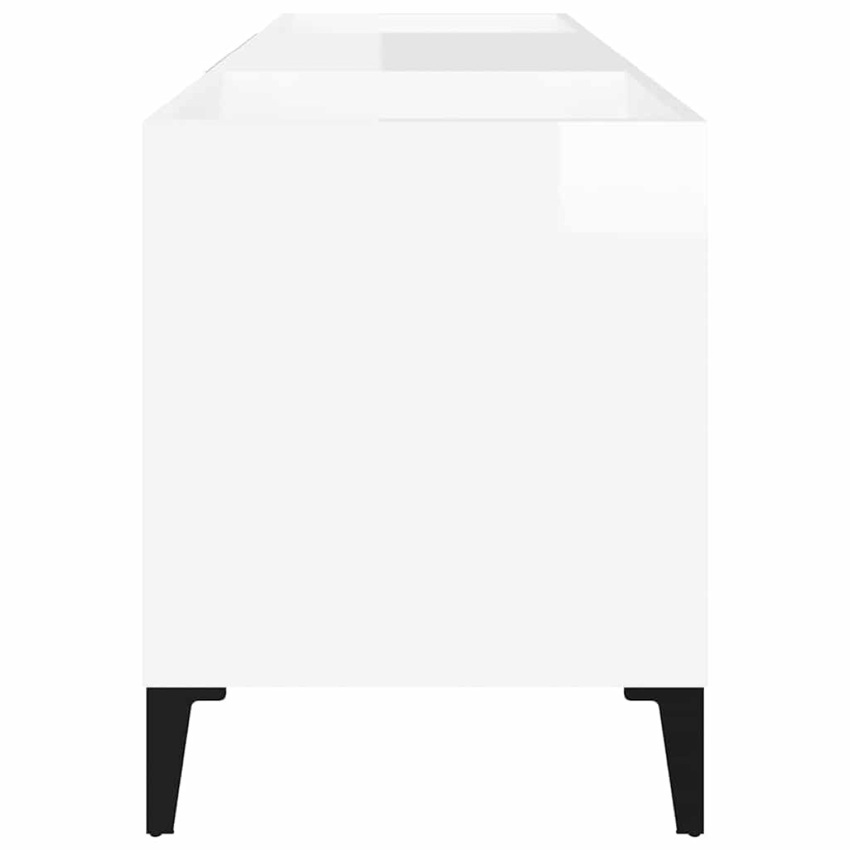 vidaXL Δισκοθήκη Γυαλιστερή Λευκή 121x38x48 εκ. από Επεξεργασμένο Ξύλο