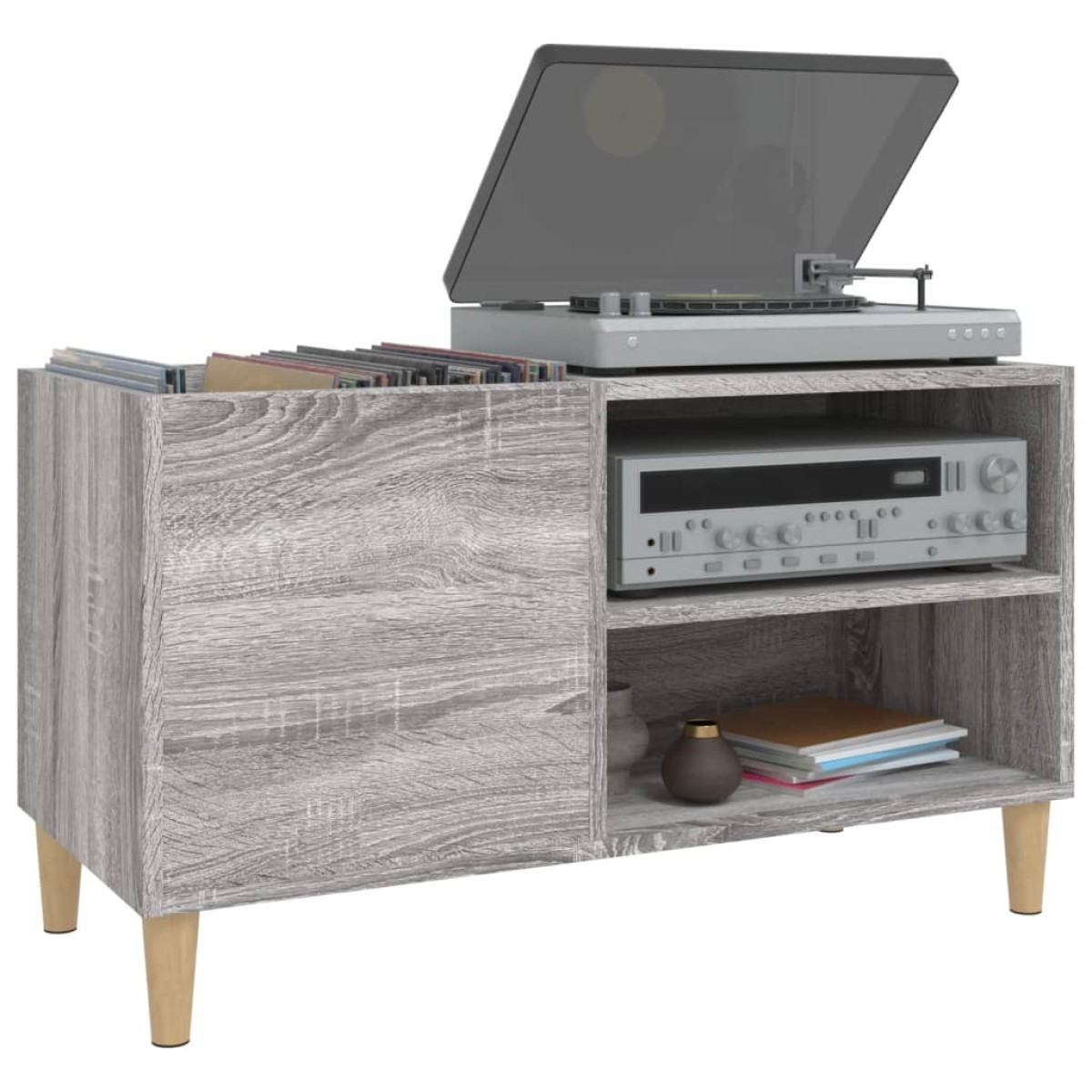 vidaXL Δισκοθήκη Γκρι Sonoma 84,5 x 38 x 48 εκ. από Επεξεργασμένο Ξύλο