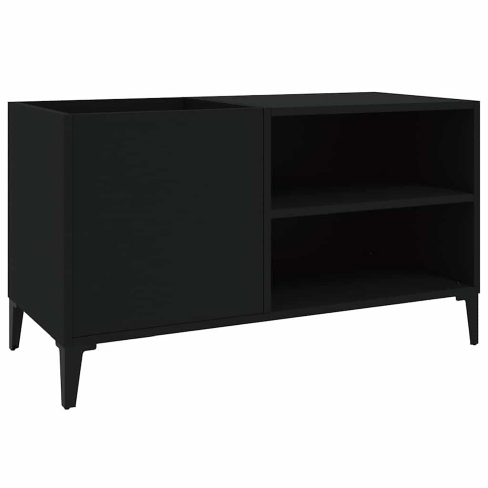 vidaXL Δισκοθήκη Μαύρη 84,5 x 38 x 48 εκ. από Επεξεργασμένο Ξύλο