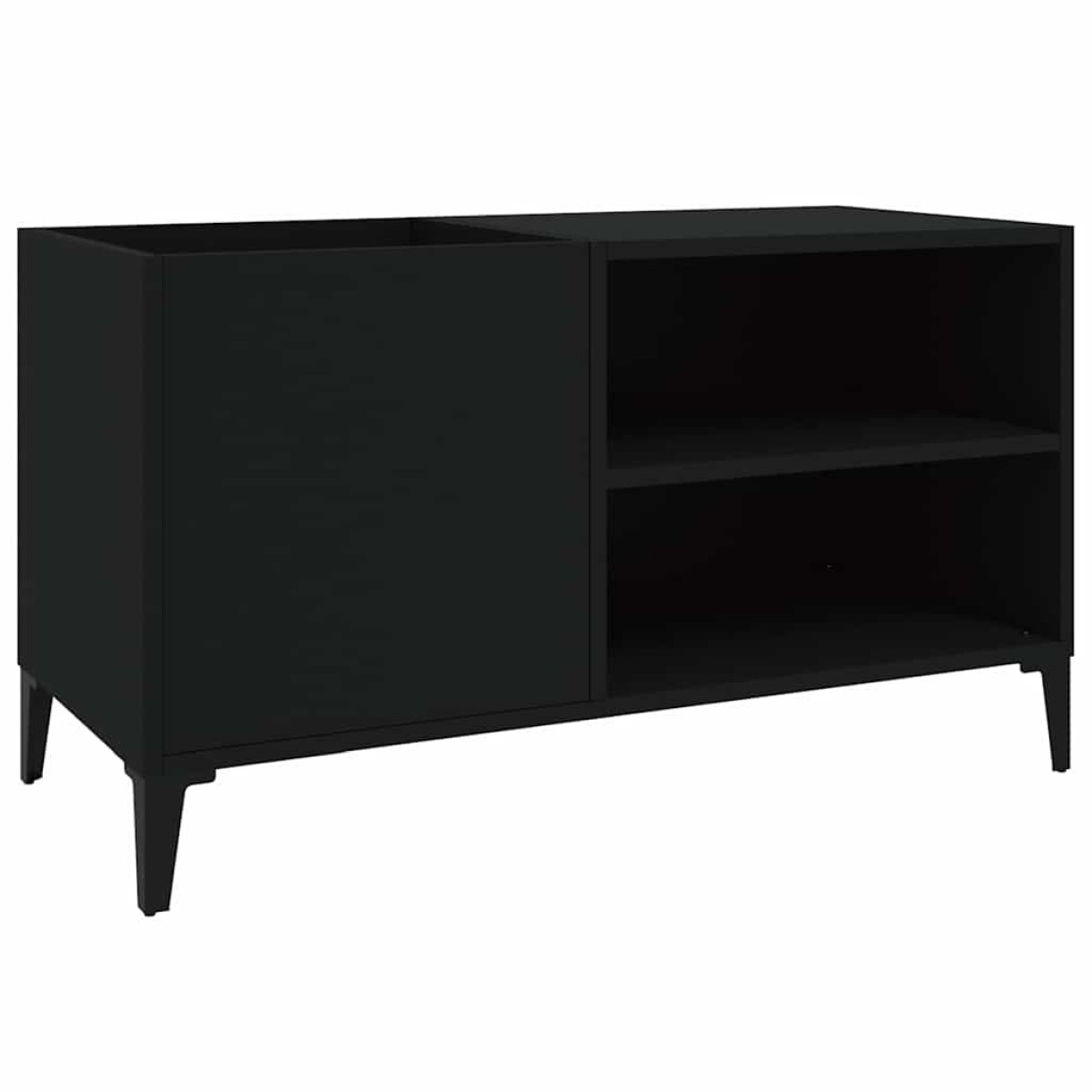 vidaXL Δισκοθήκη Μαύρη 84,5 x 38 x 48 εκ. από Επεξεργασμένο Ξύλο