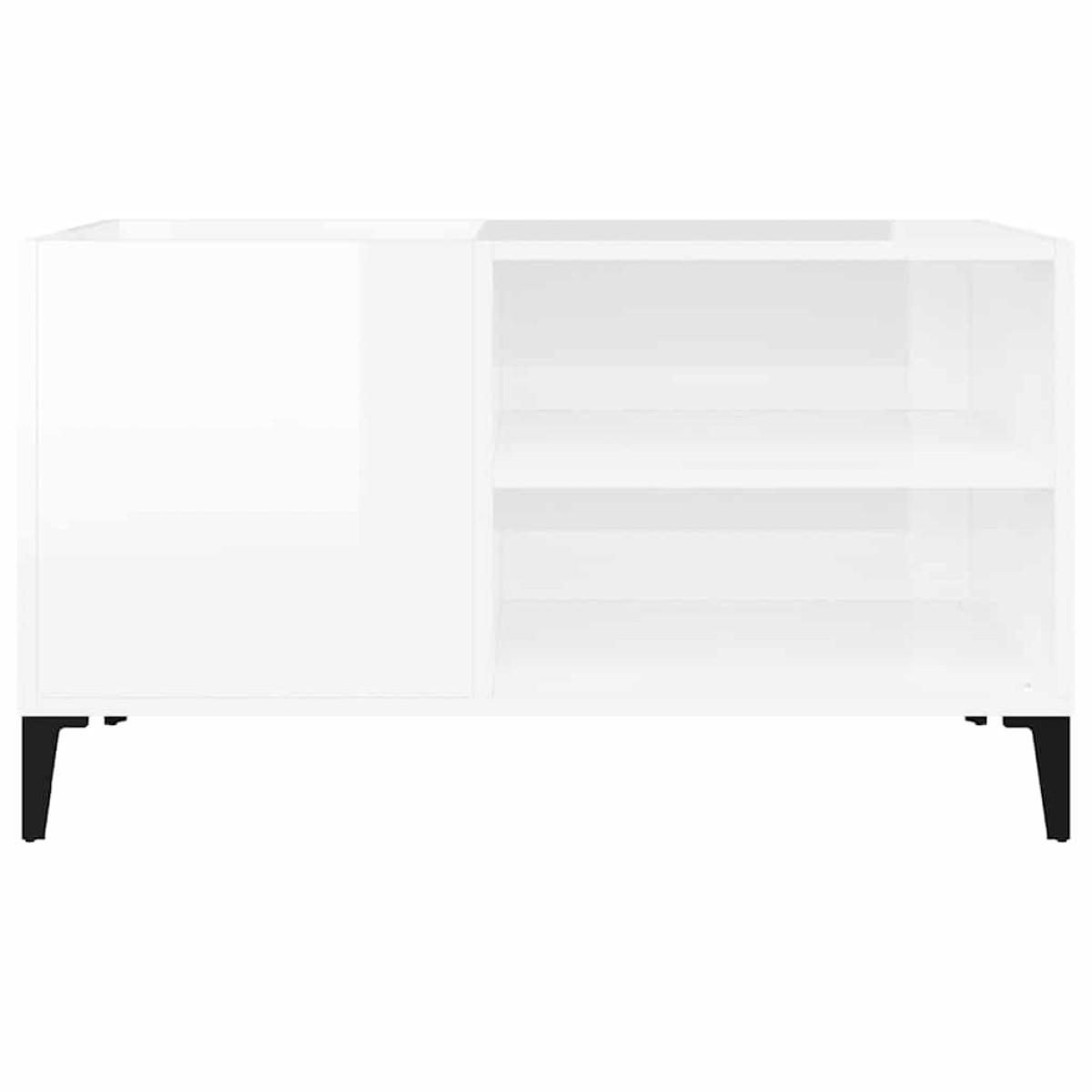 vidaXL Δισκοθήκη Γυαλιστερή Λευκή 84,5x38x48 εκ. Επεξεργασμένο Ξύλο