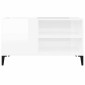 vidaXL Δισκοθήκη Γυαλιστερή Λευκή 84,5x38x48 εκ. Επεξεργασμένο Ξύλο