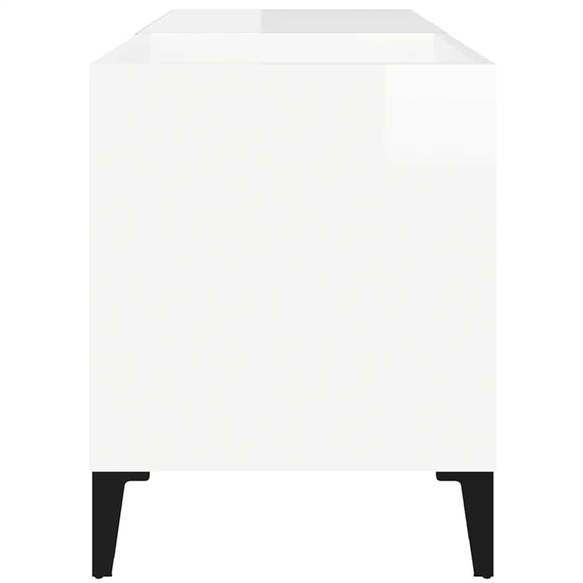 vidaXL Δισκοθήκη Γυαλιστερή Λευκή 84,5x38x48 εκ. Επεξεργασμένο Ξύλο
