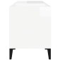 vidaXL Δισκοθήκη Γυαλιστερή Λευκή 84,5x38x48 εκ. Επεξεργασμένο Ξύλο