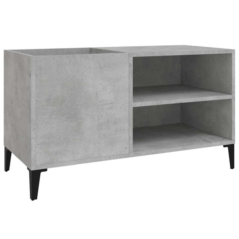 vidaXL Δισκοθήκη Γκρι Σκυροδέματος 84,5x38x48 εκ. Επεξεργασμένο Ξύλο