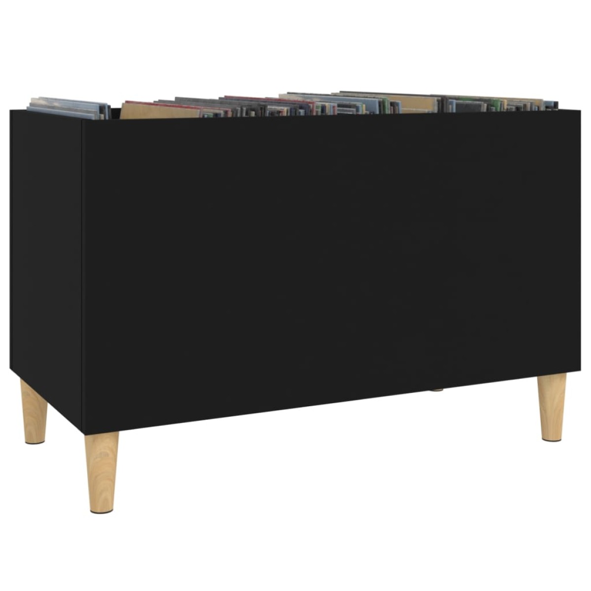 vidaXL Δισκοθήκη Μαύρη 74,5 x 38 x 48 εκ. από Επεξεργασμένο Ξύλο