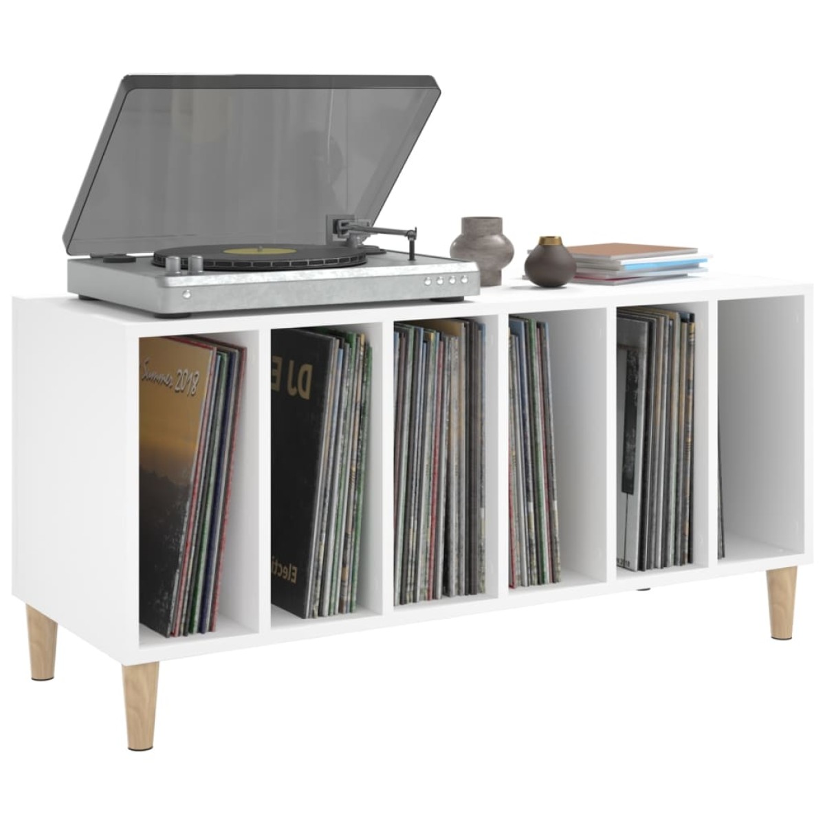 vidaXL Έπιπλο Δίσκων Λευκό 100 x 38 x 48 εκ. από Επεξεργασμένο Ξύλο