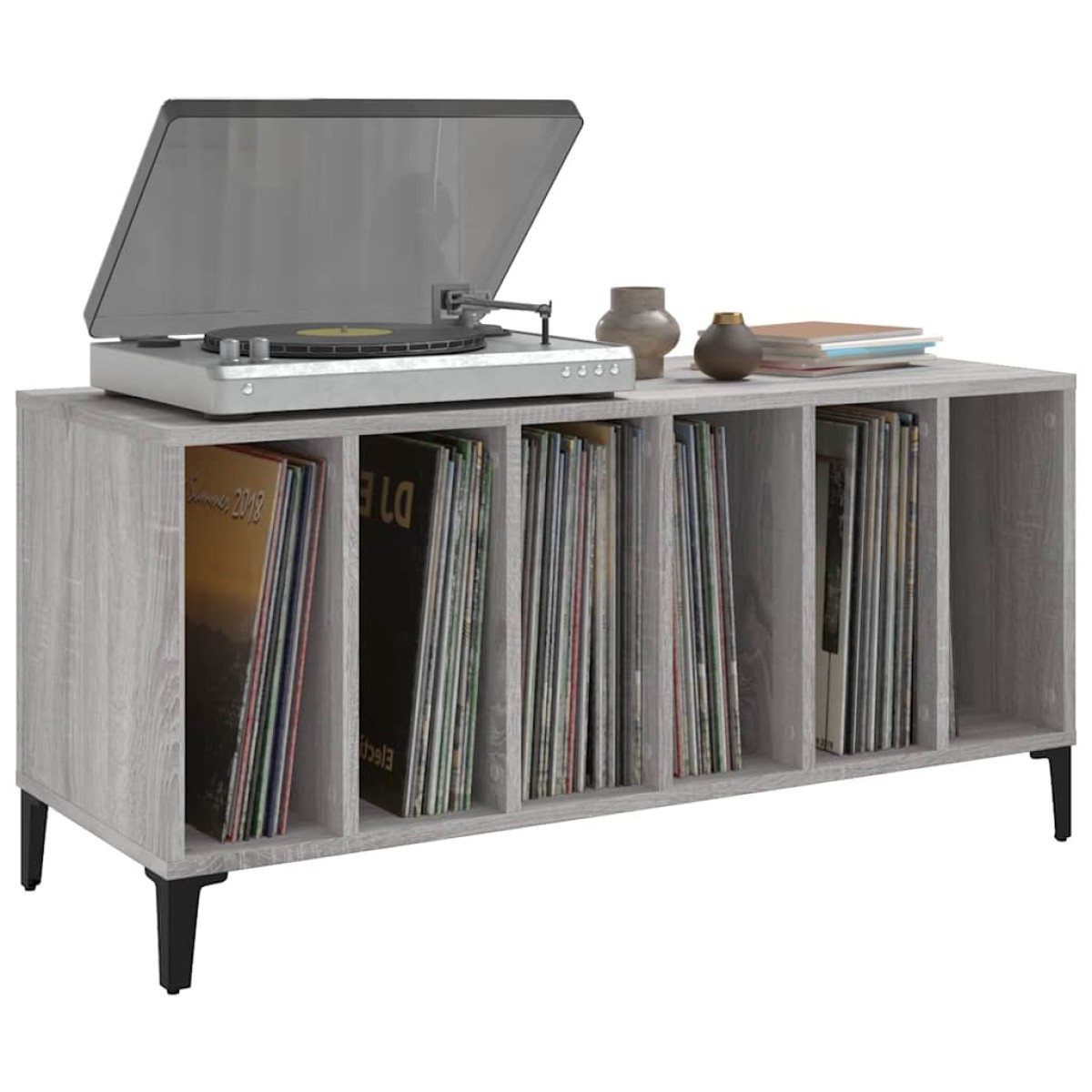 vidaXL Δισκοθήκη Γκρι Sonoma 100 x 38 x 48 εκ. από Επεξεργασμένο Ξύλο