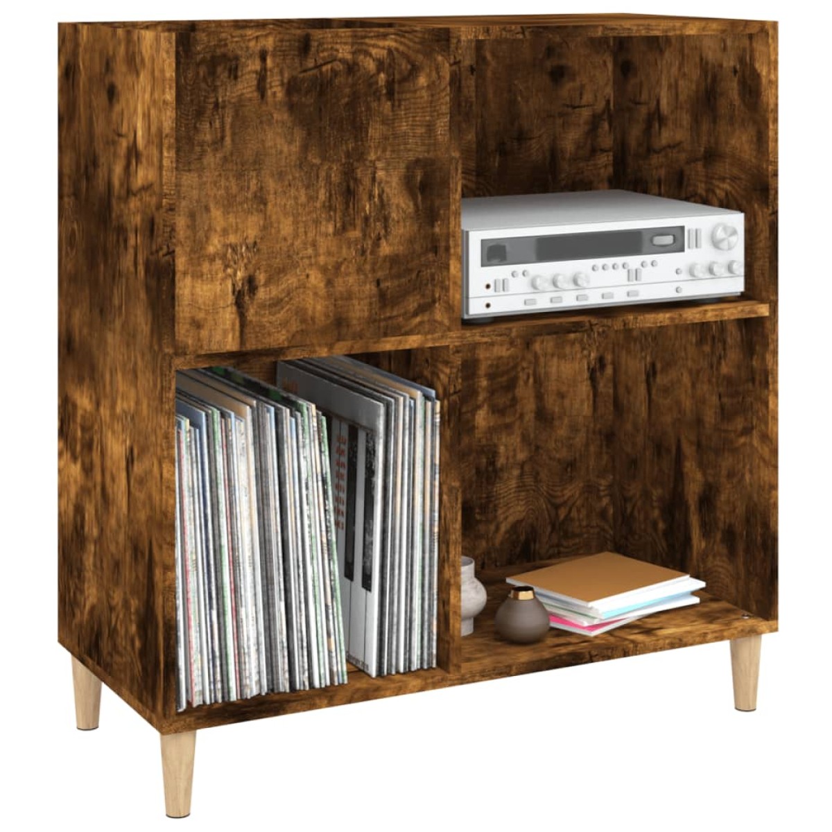 vidaXL Δισκοθήκη Καπνιστή Δρυς 84,5 x 38 x 89 εκ. από Επεξεργ. Ξύλο