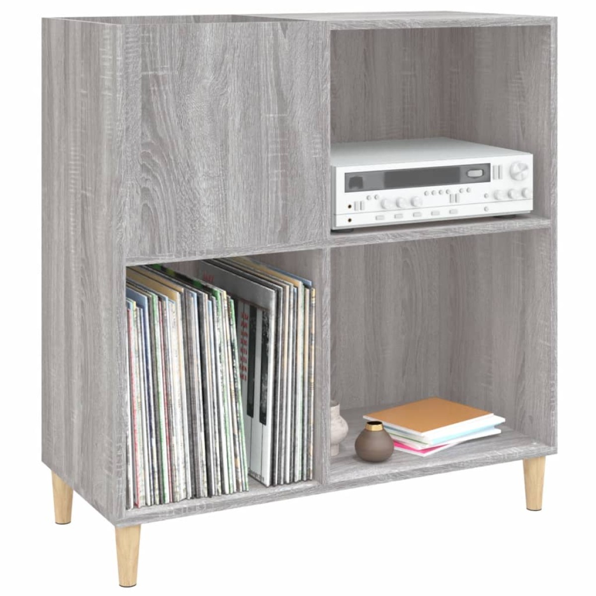 vidaXL Δισκοθήκη Γκρι Sonoma 84,5 x 38 x 89 εκ. από Επεξεργασμένο Ξύλο