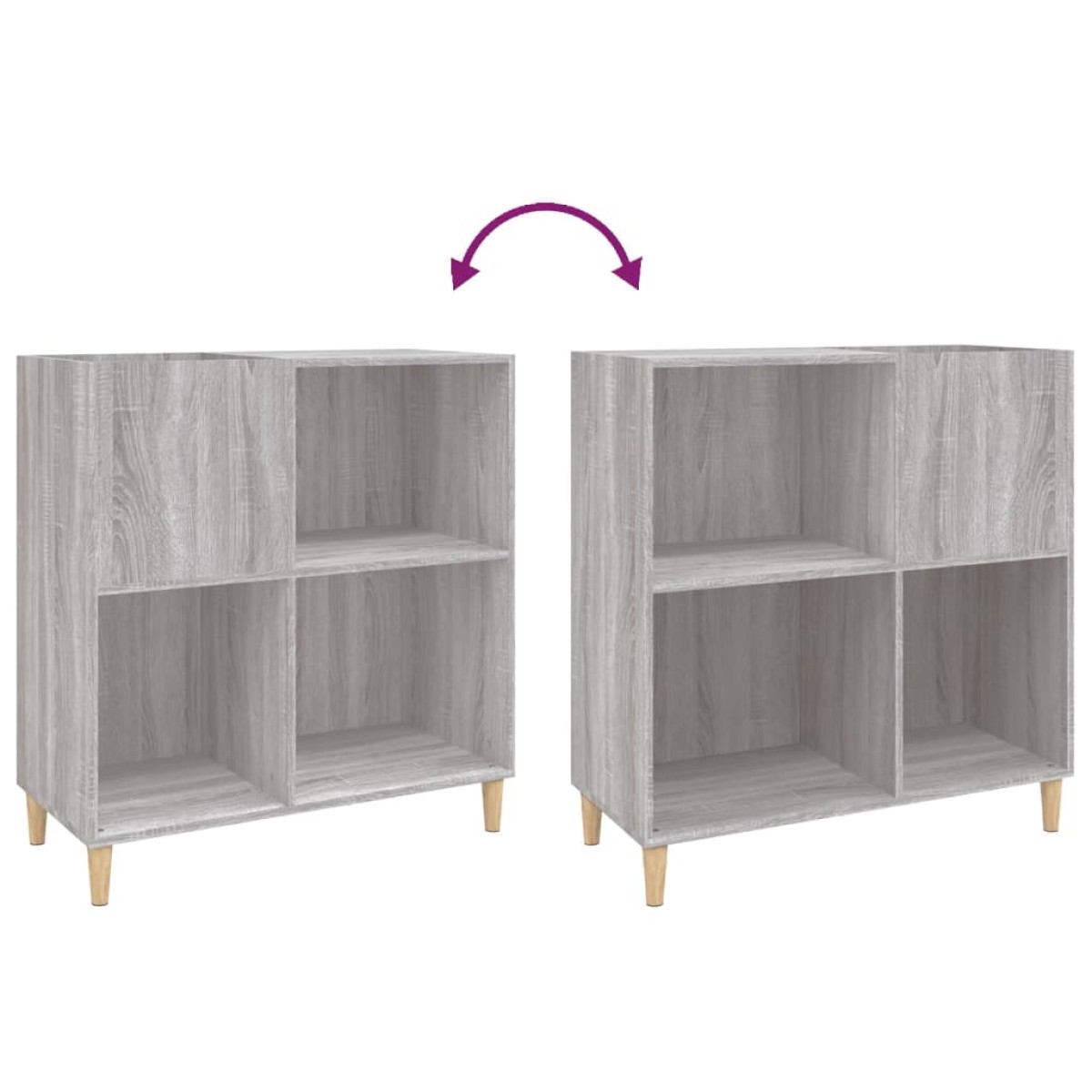 vidaXL Δισκοθήκη Γκρι Sonoma 84,5 x 38 x 89 εκ. από Επεξεργασμένο Ξύλο