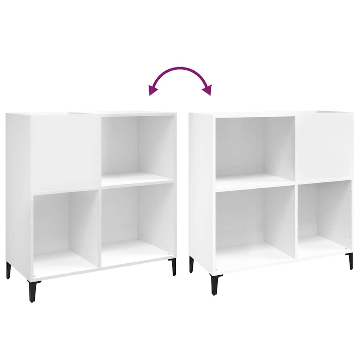 vidaXL Δισκοθήκη Λευκή 84,5 x 38 x 89 εκ. από Επεξεργασμένο Ξύλο