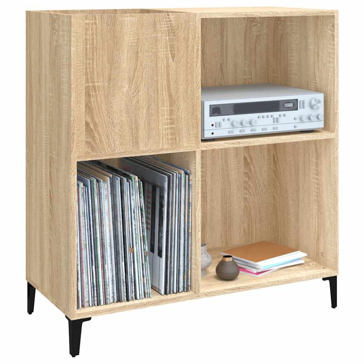vidaXL Δισκοθήκη Sonoma Δρυς 84,5 x 38 x 89 εκ. από Επεξεργασμένο Ξύλο