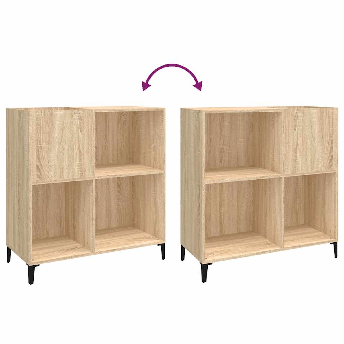 vidaXL Δισκοθήκη Sonoma Δρυς 84,5 x 38 x 89 εκ. από Επεξεργασμένο Ξύλο