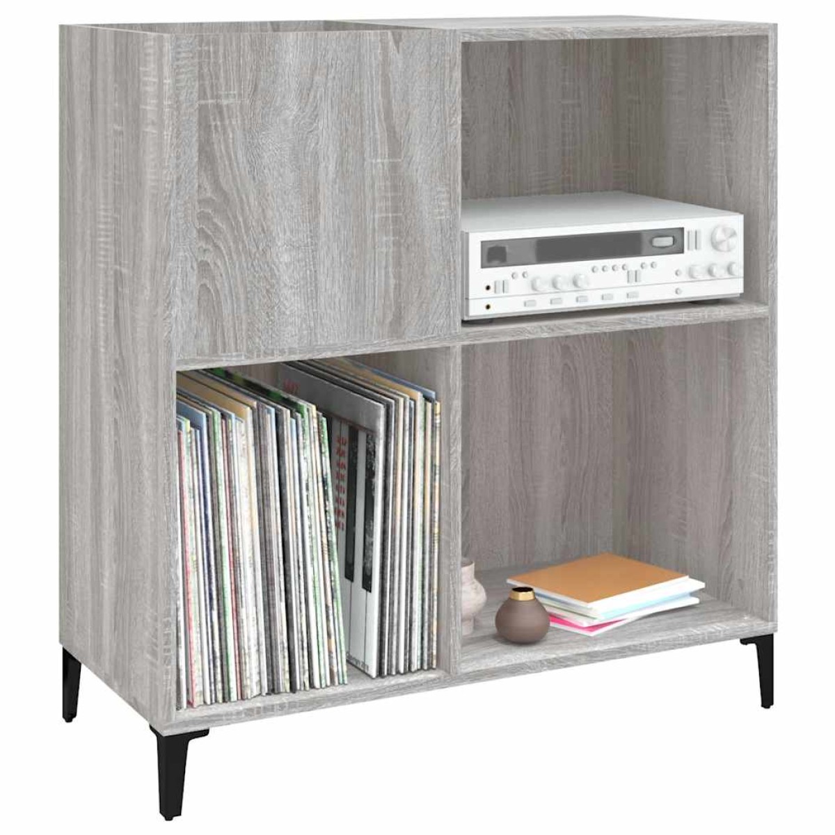 vidaXL Δισκοθήκη Γκρι Sonoma 84,5 x 38 x 89 εκ. από Επεξεργασμένο Ξύλο