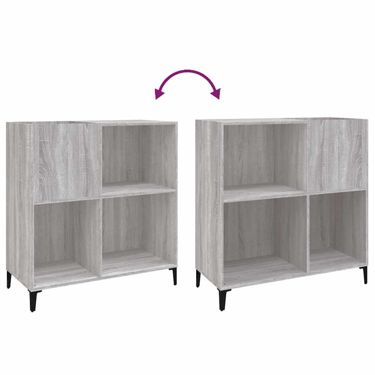 vidaXL Δισκοθήκη Γκρι Sonoma 84,5 x 38 x 89 εκ. από Επεξεργασμένο Ξύλο