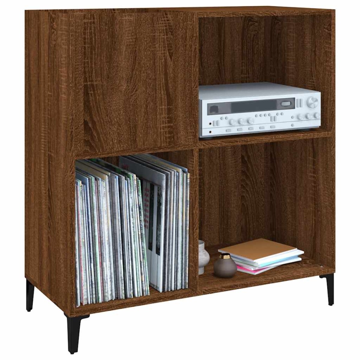 vidaXL Δισκοθήκη Καφέ Δρυς 84,5 x 38 x 89 εκ. από Επεξεργασμένο Ξύλο