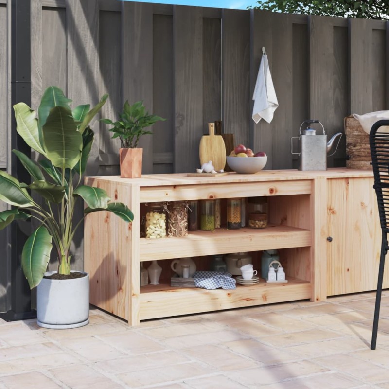 vidaXL Ντουλάπι Κουζίνας Εξ. Χώρου MEPPEL 106x55x64εκ Μασίφ Ξύλο Πεύκου