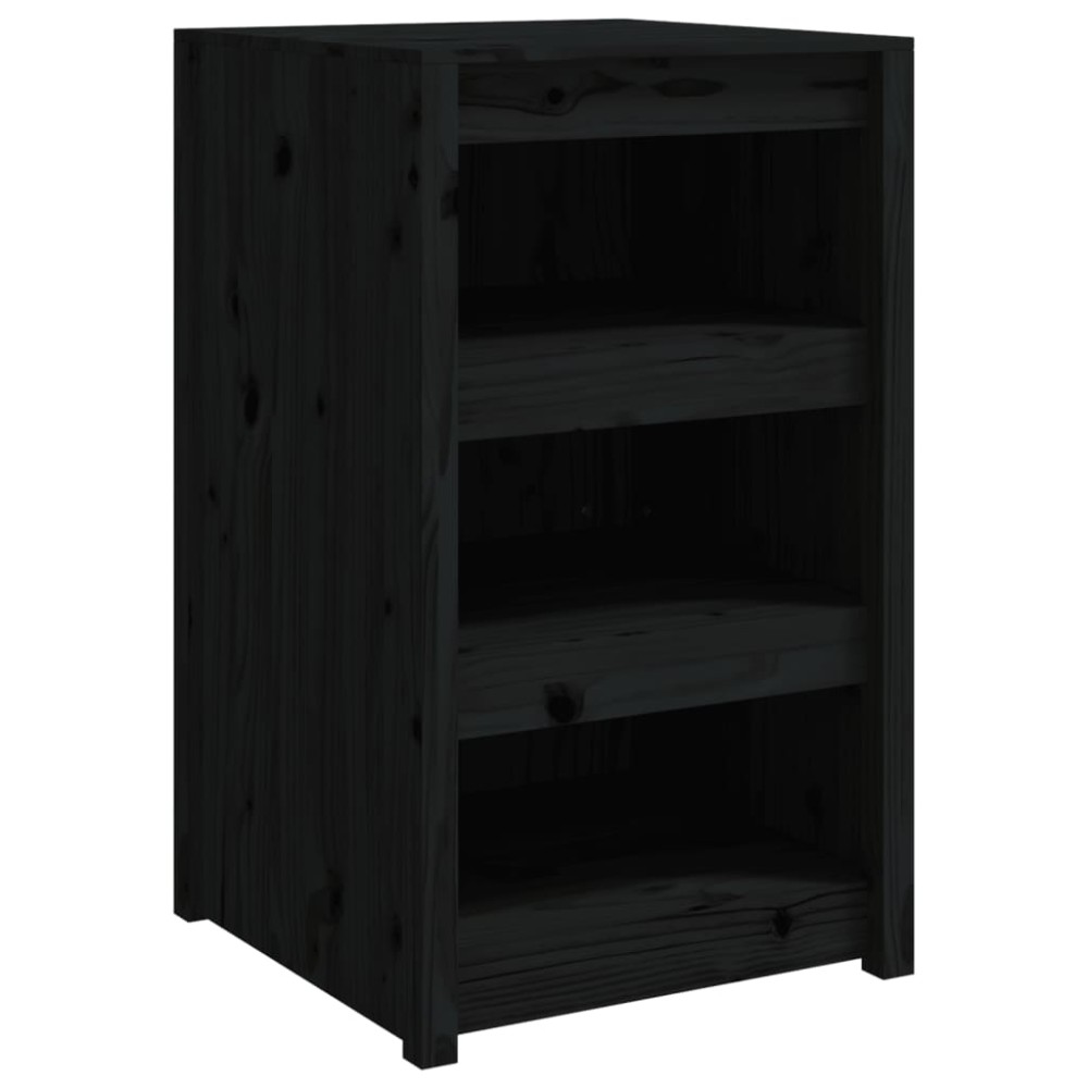 vidaXL Ντουλάπι Κουζίνας Εξ. Χώρου MEPPEL Μαύρο 55x55x92 εκ Μασίφ Ξύλο Πεύκου