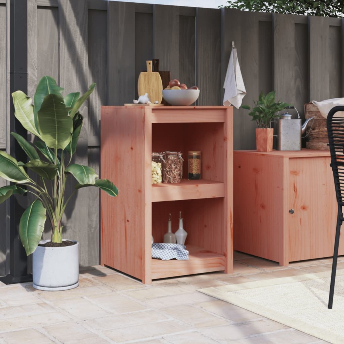 vidaXL Ντουλάπι Κουζίνας Εξ Χώρου 55x55x92 εκ Μασίφ Ξύλο Ψευδοτσούγκας