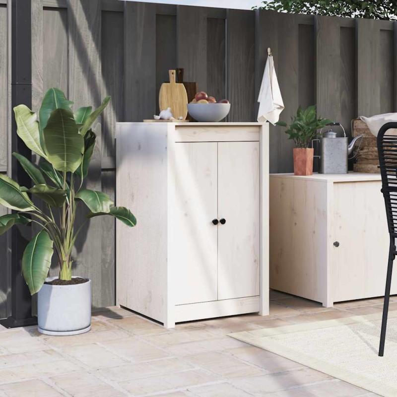 vidaXL Πόρτες Κουζίνας Εξ. Χώρου MEPPEL Λευκές 50x9x82 εκ Μασίφ Ξύλο Πεύκου