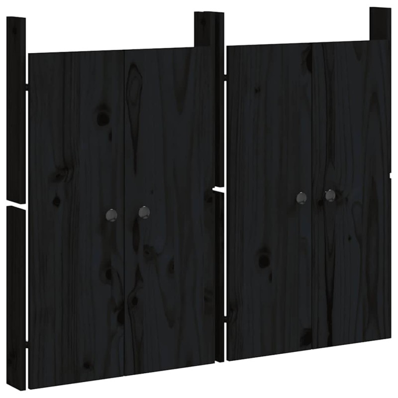 vidaXL Πόρτες Κουζίνας Εξ. Χώρου MEPPEL 2 τεμ. Μαύρες 50x9x82 εκ. Μασίφ Πεύκο