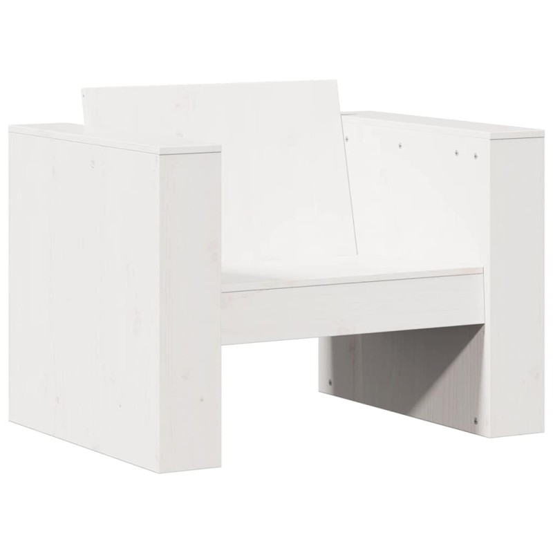 vidaXL Καναπές Κήπου Λευκός 79 x 60 x 62 εκ. από Μασίφ Ξύλο Πεύκου