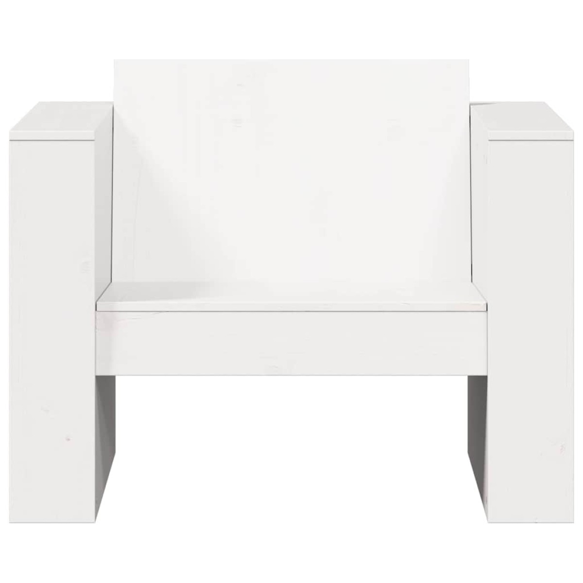vidaXL Καναπές Κήπου Λευκός 79 x 60 x 62 εκ. από Μασίφ Ξύλο Πεύκου
