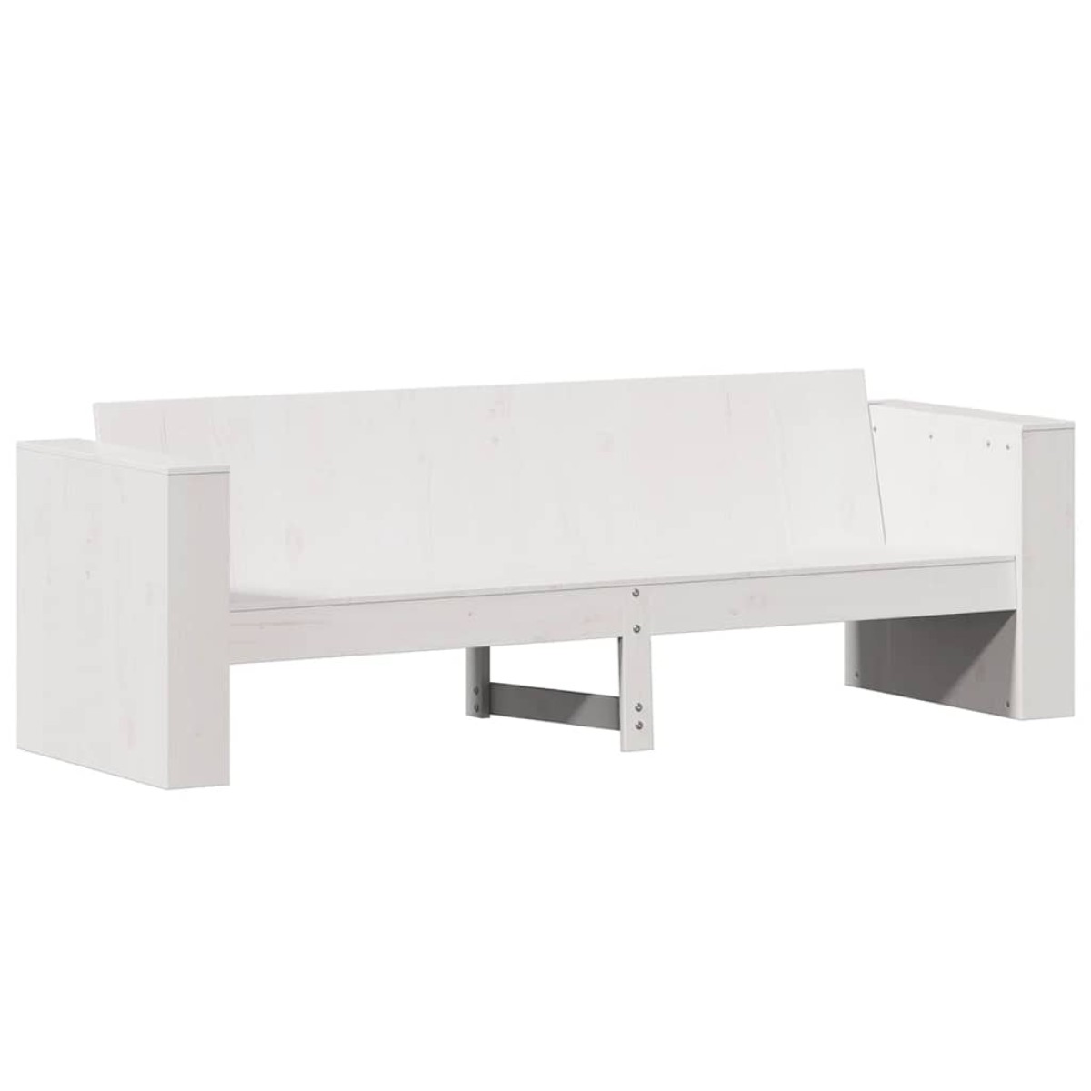 vidaXL Καναπές Κήπου Τριθέσιος Λευκός 189x60x62 εκ. Μασίφ Ξύλο Πεύκου