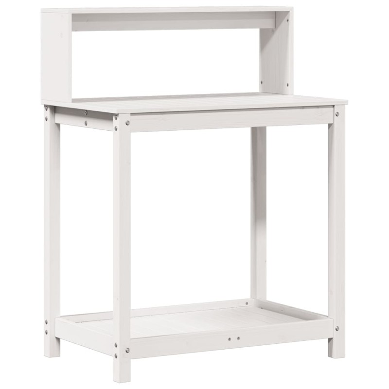 vidaXL Τραπέζι Κηπουρικής με Ράφια 82,5x50x109,5 εκ. Μασίφ Ξύλο Πεύκου