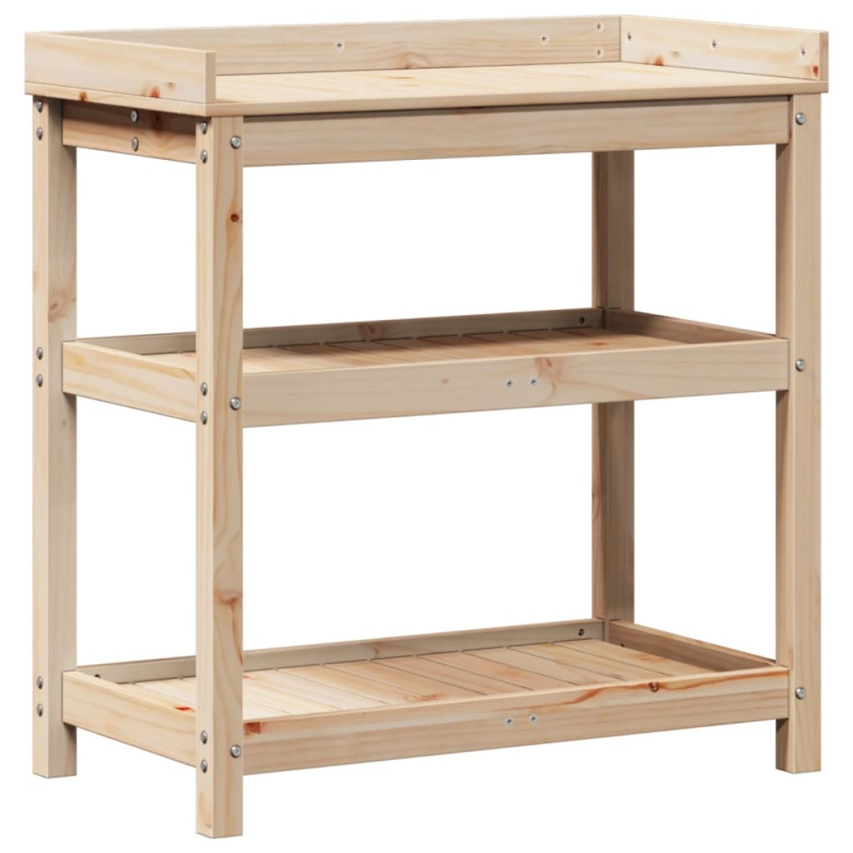vidaXL Τραπέζι Κηπουρικής με Ράφια 82,5x45x86,5 εκ. Μασίφ Ξύλο Πεύκου