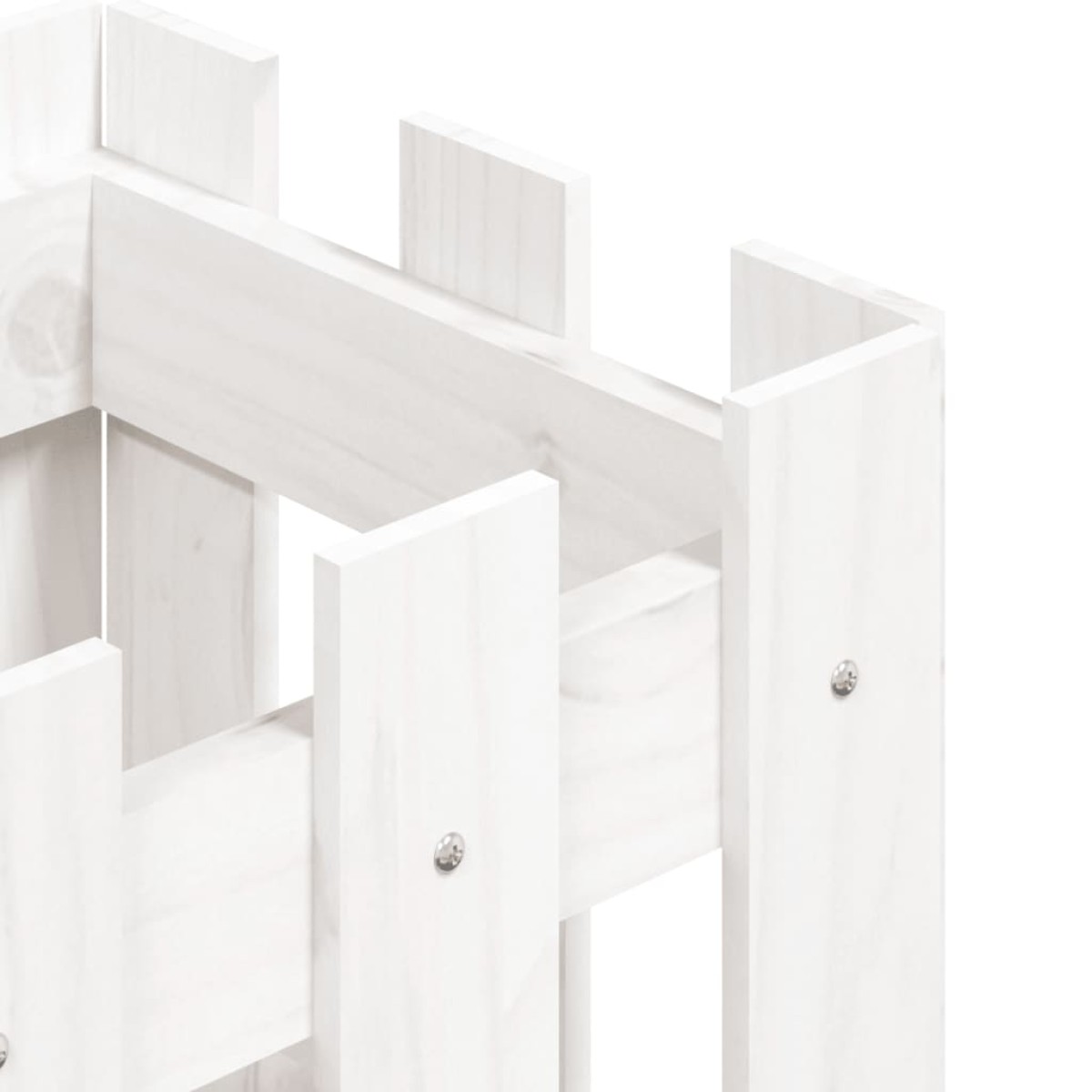 vidaXL Ζαρντινιέρα με Σχέδιο Φράχτη Λευκή 30x30x30 εκ. Μασίφ Πεύκο