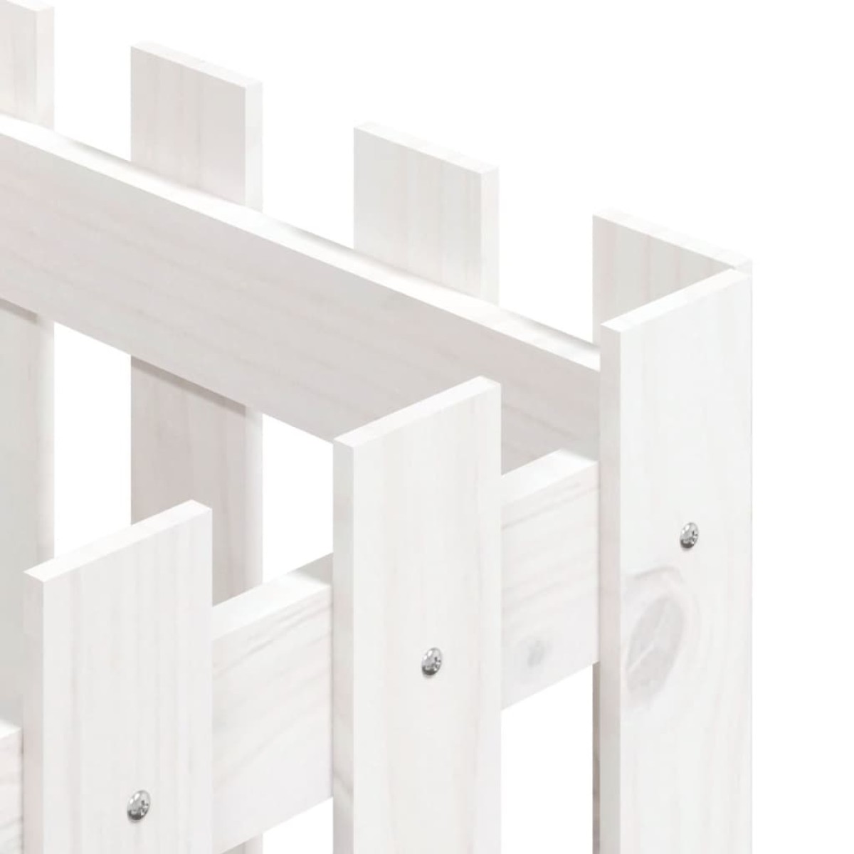 vidaXL Ζαρντινιέρα με Σχέδιο Φράχτη Λευκή 40 x 40 x 40 εκ. Μασίφ Πεύκο