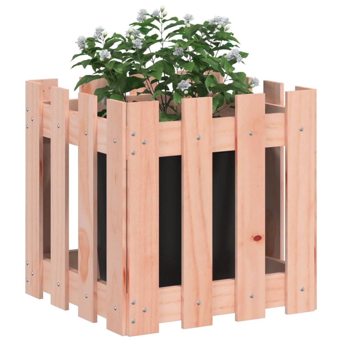 vidaXL Ζαρντινιέρα με Σχ. Φράχτη 40x40x40 εκ. Μασίφ Ξύλο Ψευδοτσούγκας