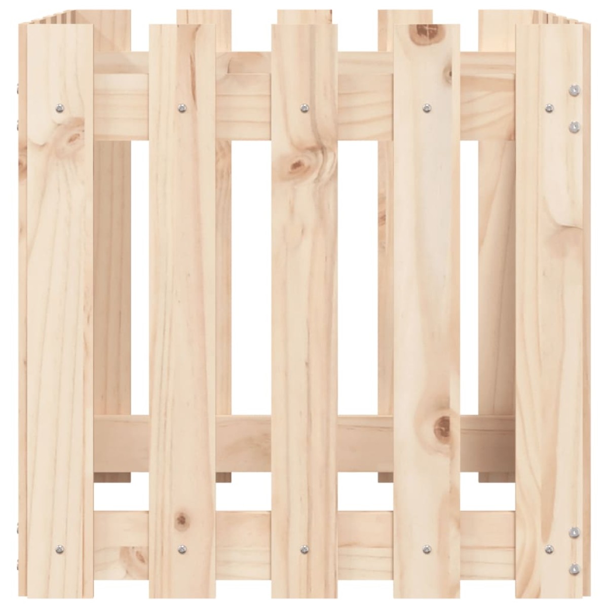 vidaXL Ζαρντινιέρα με Σχέδιο Φράχτη 50 x 50 x 50 εκ. Μασίφ Ξύλο Πεύκου