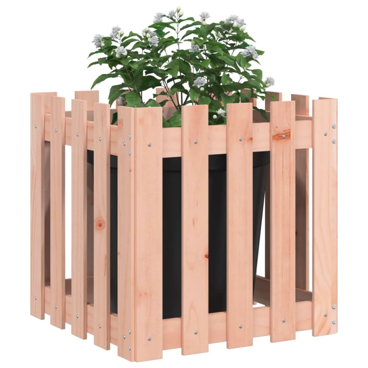 vidaXL Ζαρντινιέρα με Σχ. Φράχτη 50x50x50 εκ. Μασίφ Ξύλο Ψευδοτσούγκας