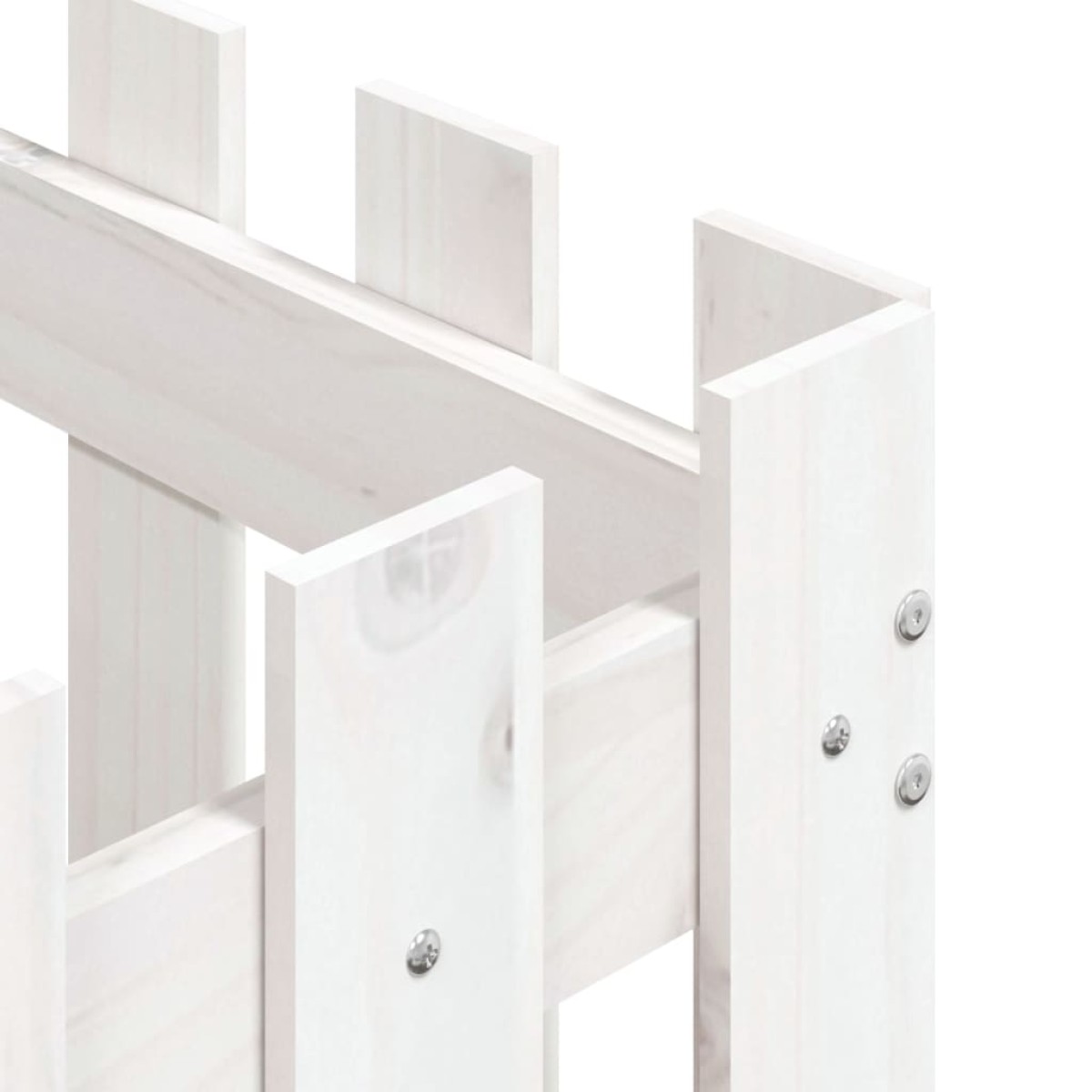 vidaXL Ζαρντινιέρα με Σχέδιο Φράχτη Λευκή 60 x 60 x 60 εκ. Μασίφ Πεύκο
