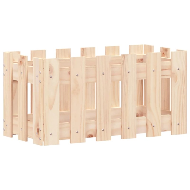 vidaXL Ζαρντινιέρα με Σχέδιο Φράχτη 60 x 30 x 30 εκ. Μασίφ Ξύλο Πεύκου