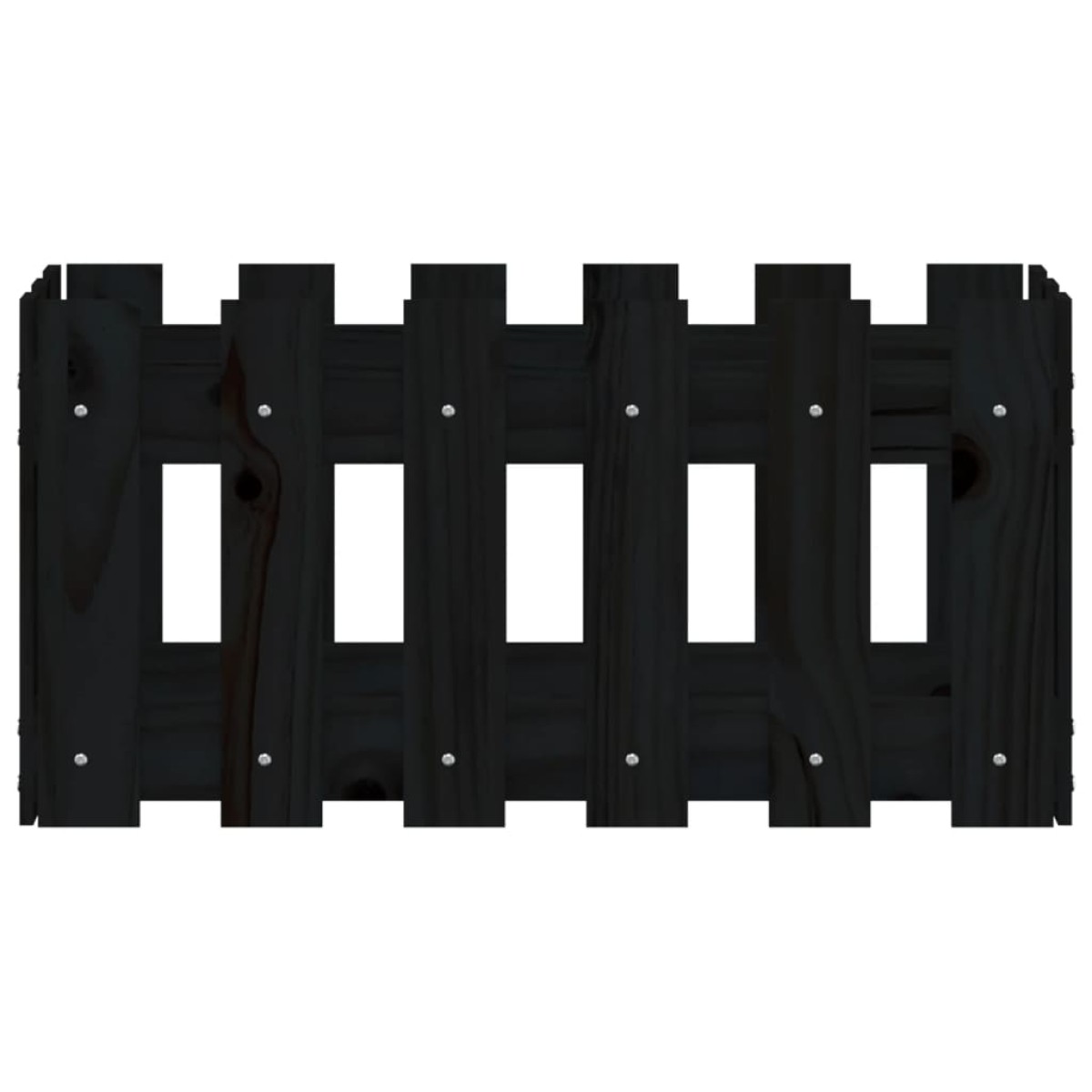 vidaXL Ζαρντινιέρα με Σχέδιο Φράχτη Μαύρη 60 x 30 x 30 εκ. Μασίφ Πεύκο